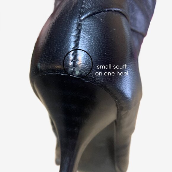 Vintage Y2K Tall Black Leather Boots / size 37 EU / size 6.7-7 US - Picture 11 of 12